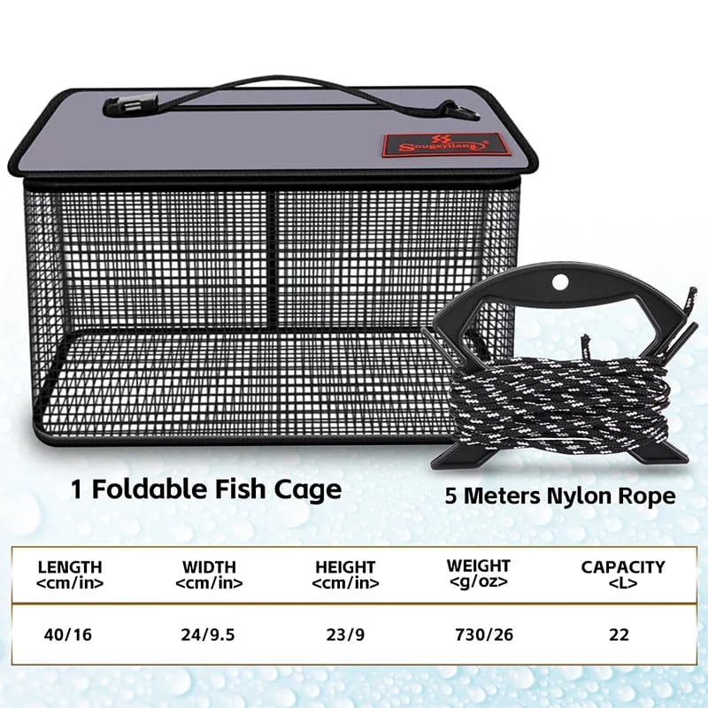 Filet pliable de pêche pour carpes crevettes écrevisses piège cage appât avec poignée Sougayilang