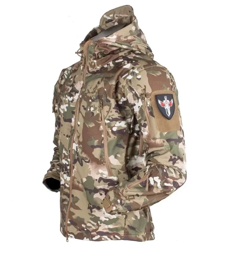 Veste softshell peau de requin homme outdoor - Bomber capuche tactique - Imperméable coupe-vent combat pêche