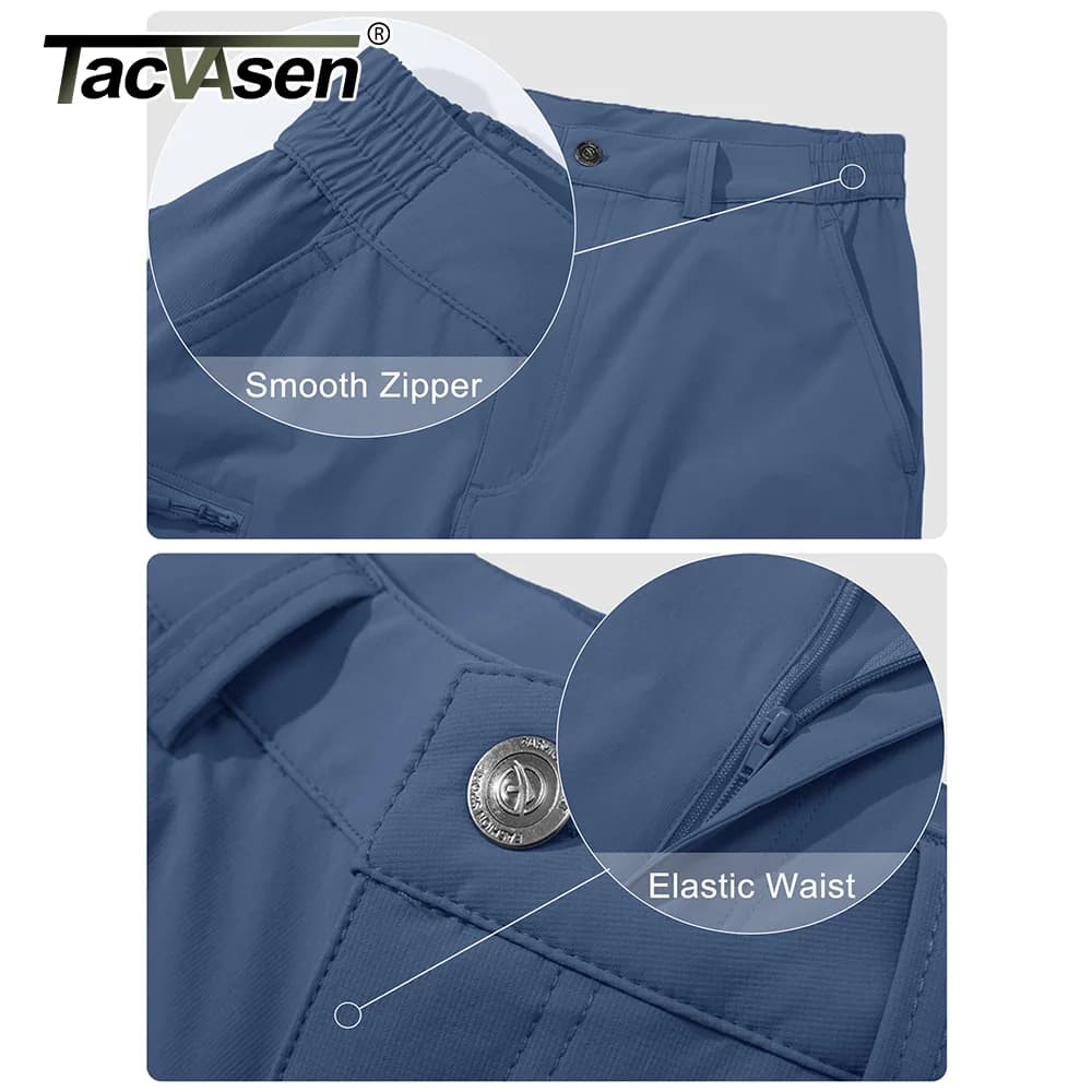 Pantalon de pêche TACVASEN léger imperméable séchage rapide - Cargo technique homme pêche trekking