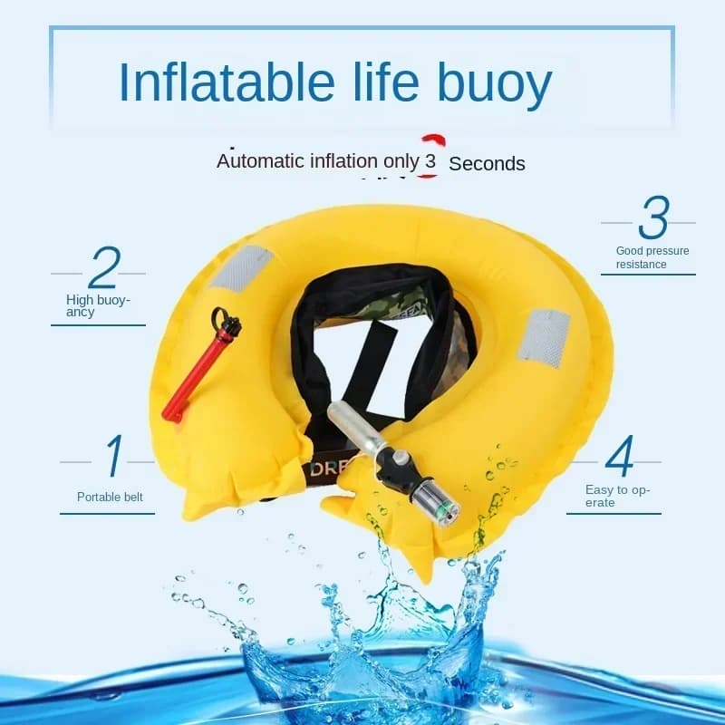 Ceinture de sécurité gonflable pour pêche et bateau adulte - gilet de sauvetage automatique à ceinture réfléchissante