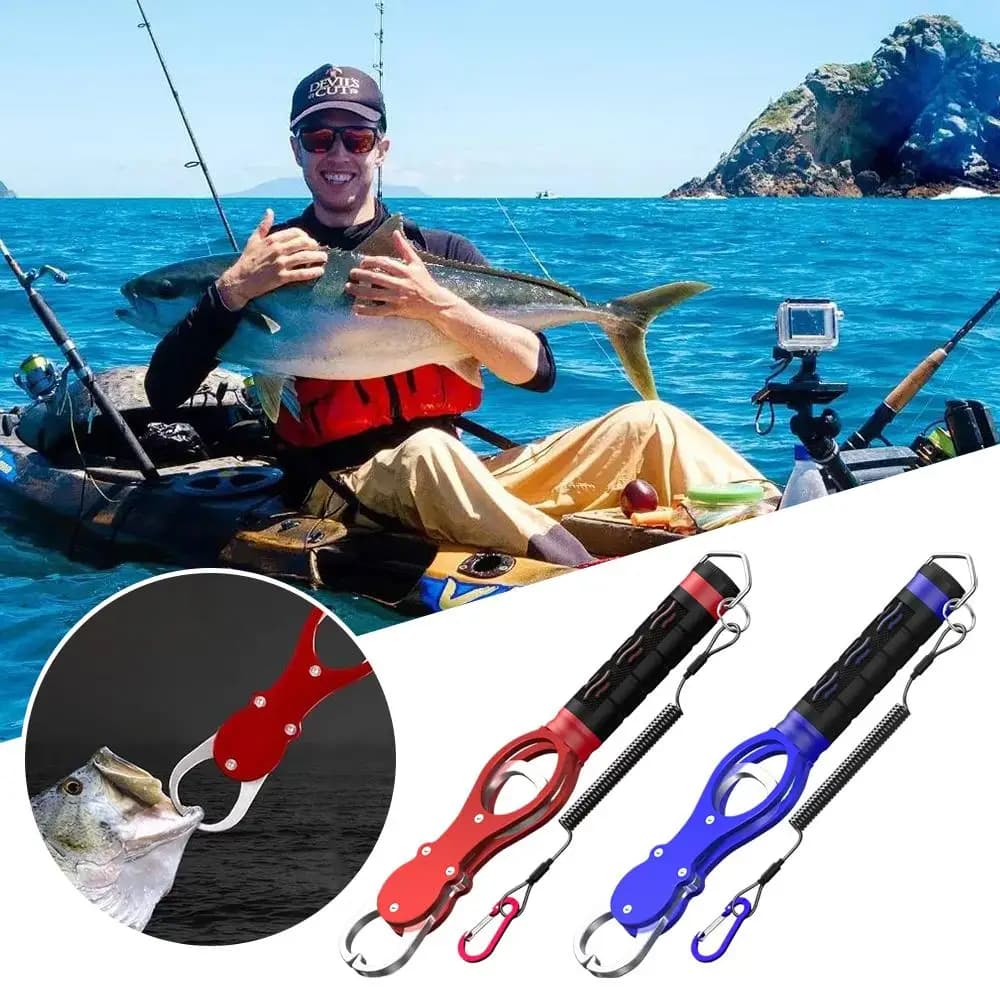 Pince à lèvres pêche aluminium portable avec balance - Gripper et extracteur d'hameçon léger