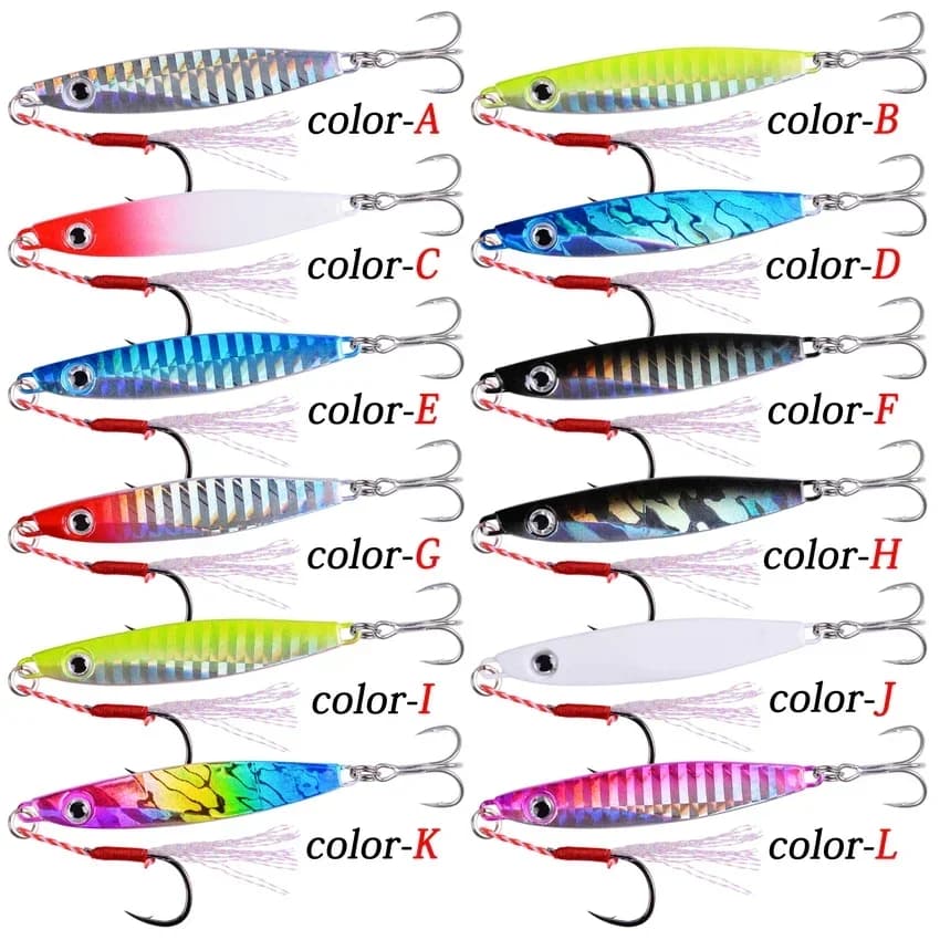 12 leurres métalliques pencil bait 7-40g pour surfcasting bar - Appâts coulants mer