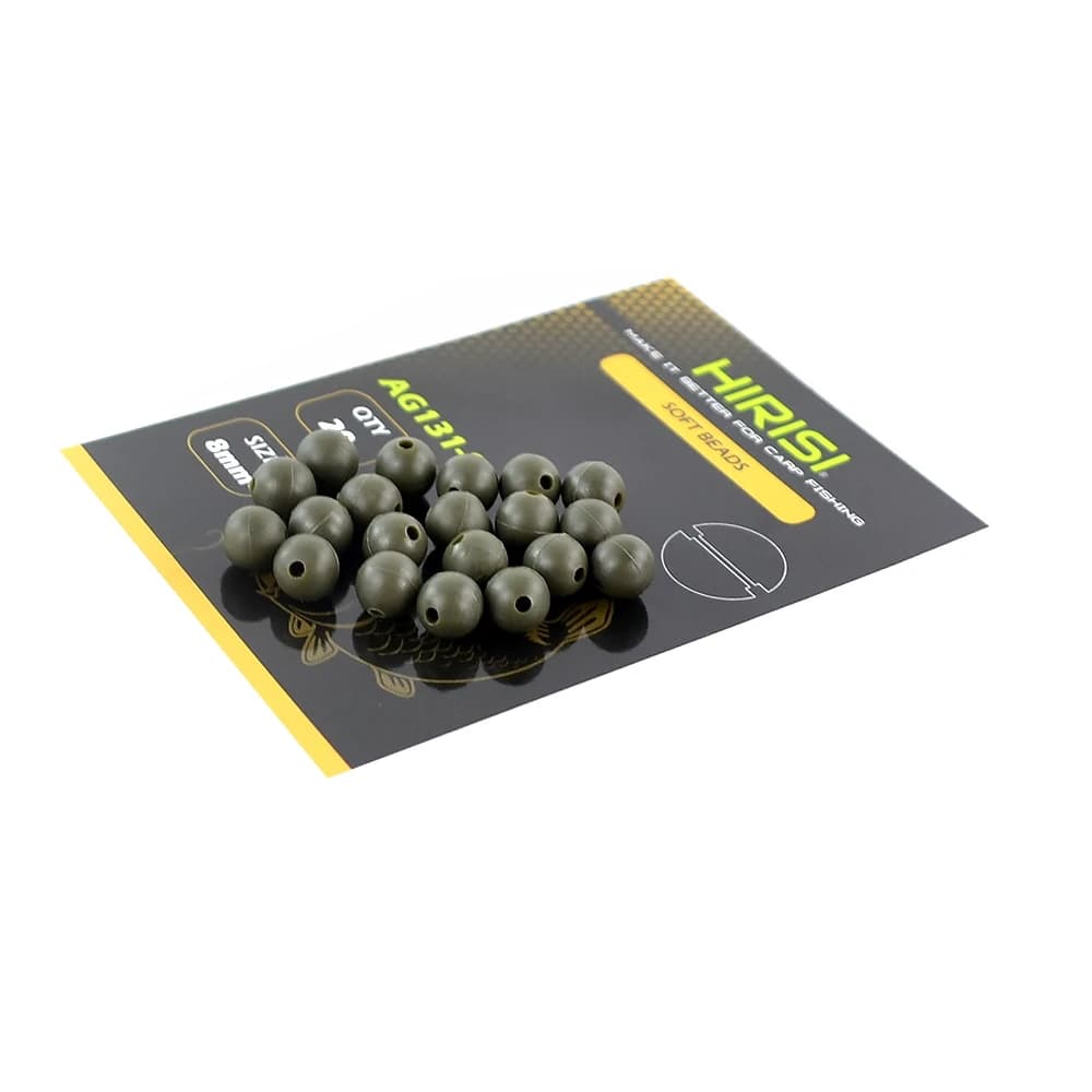 20 perles souples en caoutchouc vert anti-emmêlement pour la pêche à la carpe, accessoires montage AG131