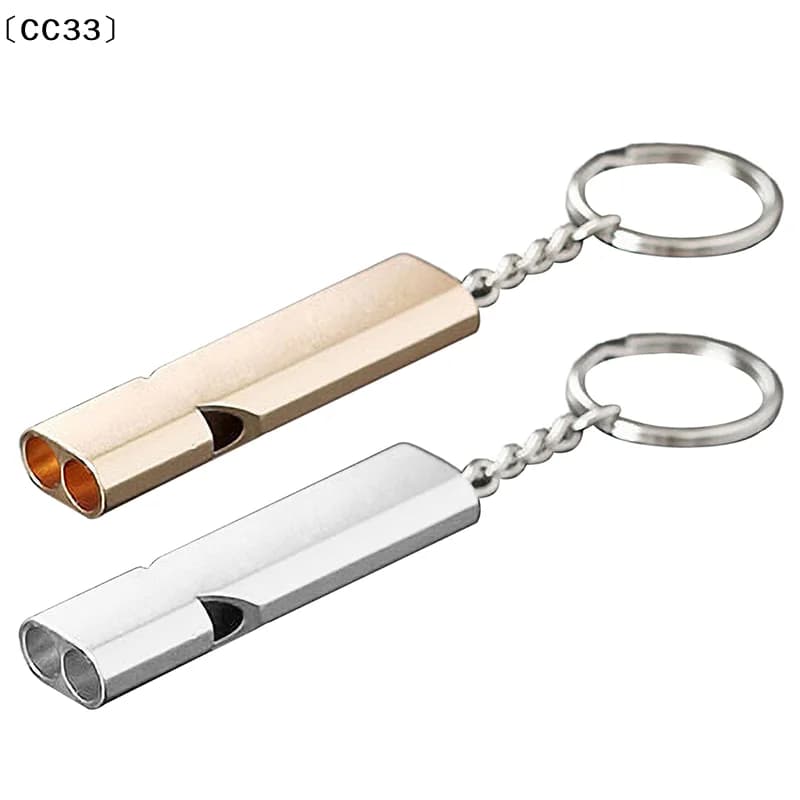Sifflet de survie aluminium double tube haute fréquence pour randonnée camping pêche en France