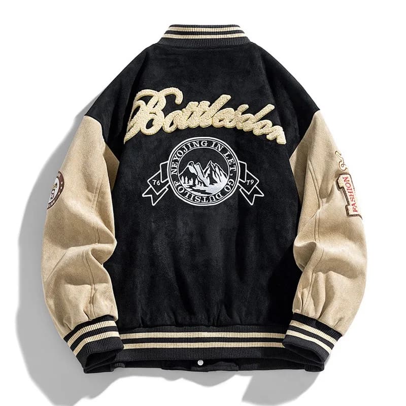 Veste baseball brodée pour pêche - Style hip-hop - Veste légère printemps automne - Homme