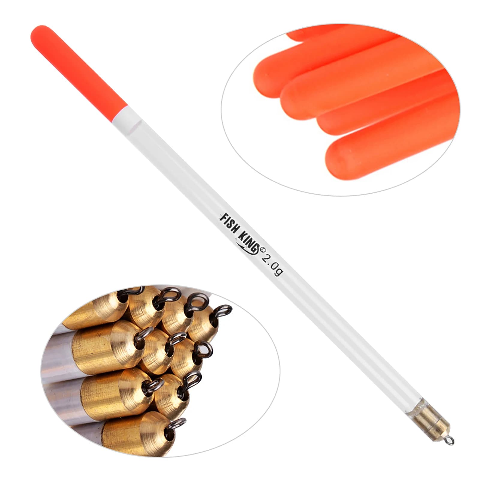 Kit de 10 flotteurs de pêche durables en plastique, bâton et tube polyvalents pour appâts et amorces