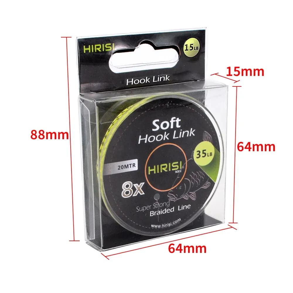 Hirisi Leadcore Braid 20m 8 brins ligne carpe souple avec montage hair rig pour pêche précise