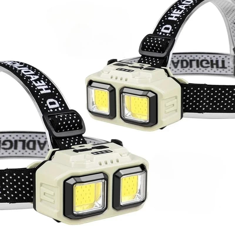 Lampe frontale COB LED puissante rechargeable USB : étanche pour pêche, chasse et camping nocturne