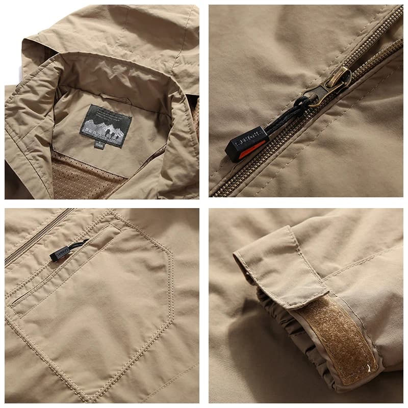 Veste imperméable plus taille printemps pour hommes - Coupe-vent respirante pêche et camping