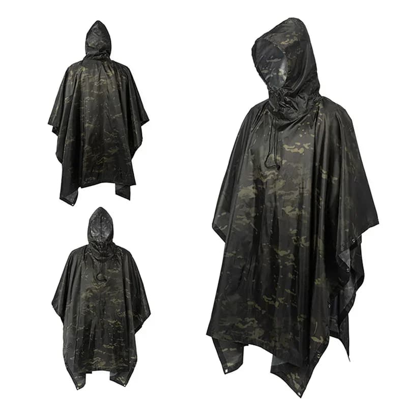 Poncho camouflage respirant jungle tactique imperméable observation oiseaux randonnée pêche tenue ghille