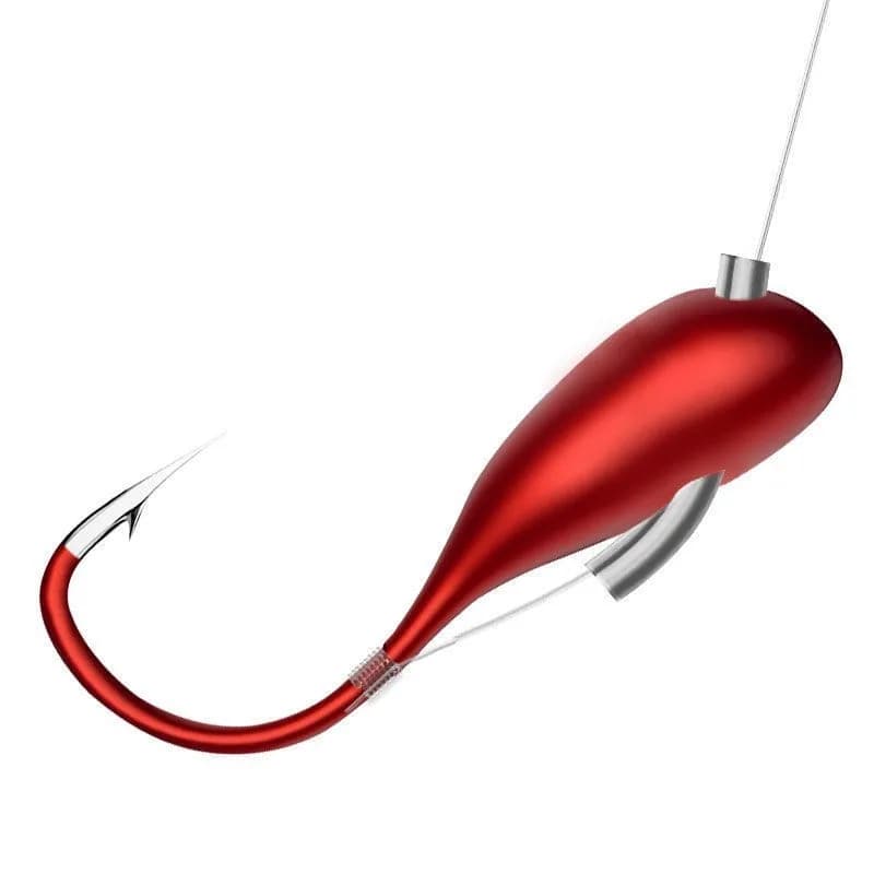 Hameçons de pêche à la carpe avec appât ver rouge, têtes renversées ultra-réalistes, tailles 0.1 à