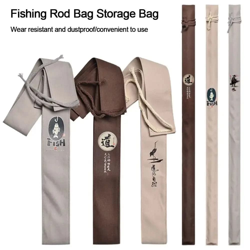 Sac de pêche toile 130cm style chinois - Grand sac pliable Tao pour matériel de pêche traditionnel