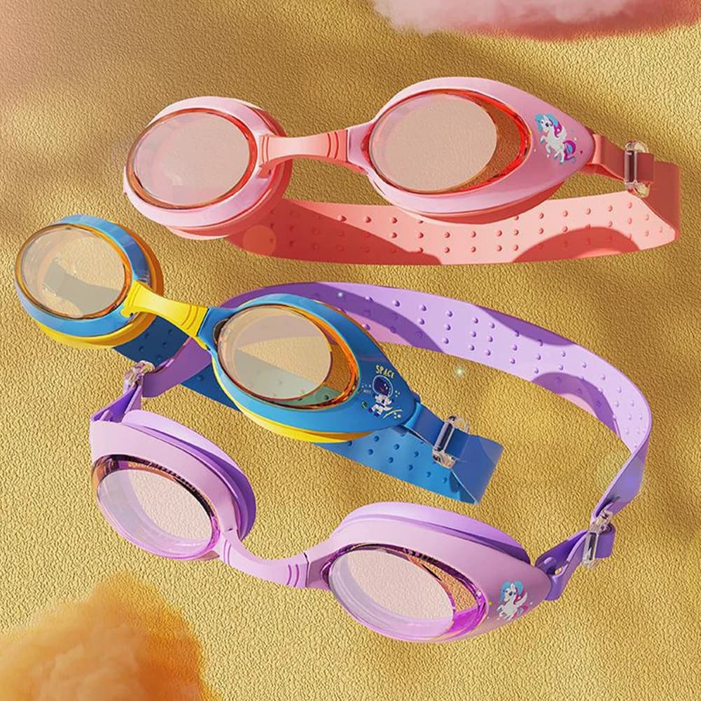 Lunettes de natation petit cadre cartoon HD étanches anti-buée avec bonnet silicone - Équipement pro