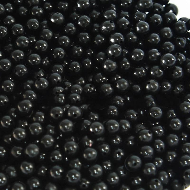 100 perles de pêche rigides et souples 3mm à 8mm, stoppeurs noirs pour appâts et montages carpe