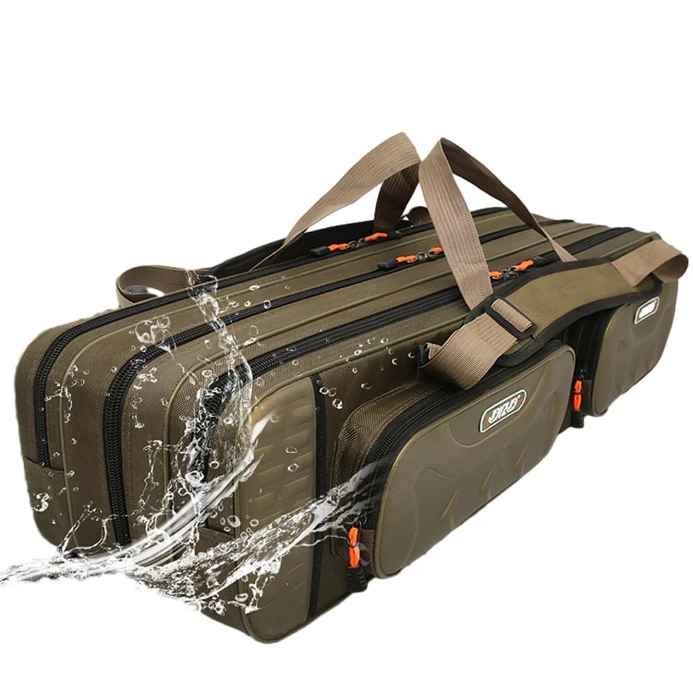 Sac rangement cannes pêche 2/3/4 couches 80-130cm multifonction moulinets leurres lignes matériel