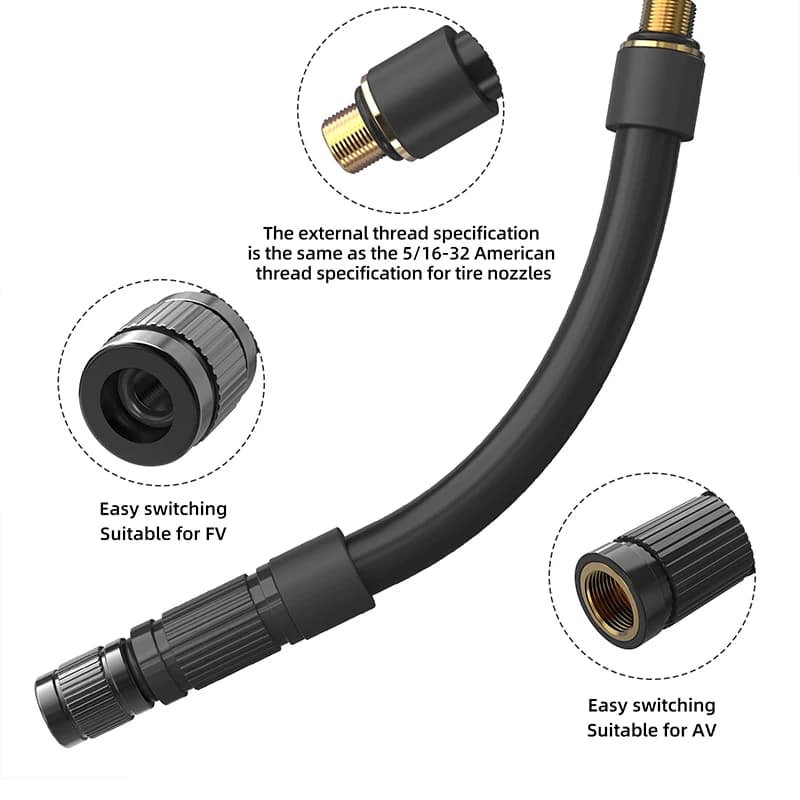 Tube extension 8mm pour pompe à vélo - Accessoire indispensable pour pêcheurs cyclistes