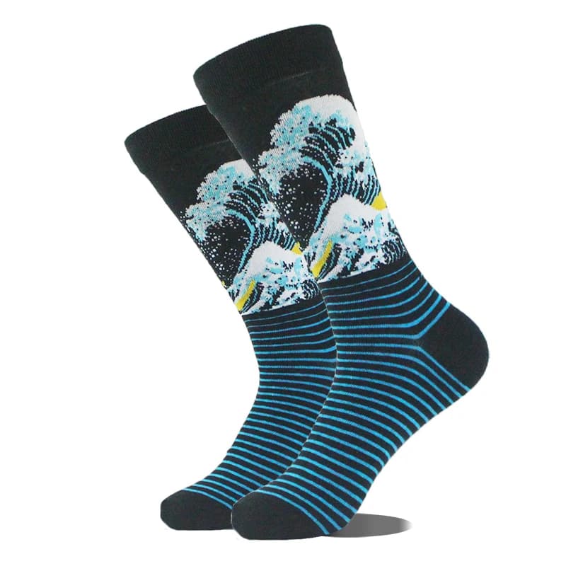 Chaussettes décalées drôles aliens dinosaures requins unisex skateboard designs originaux