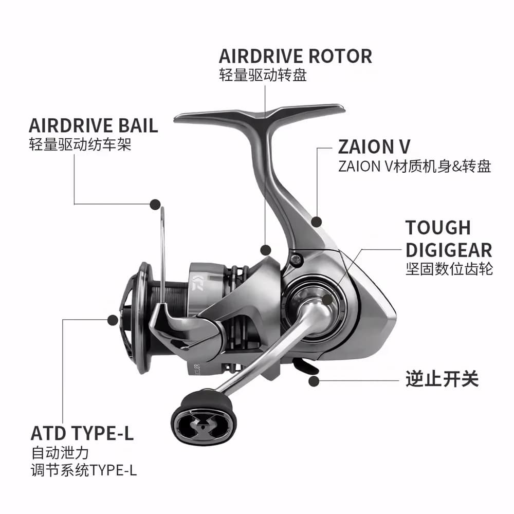 2023 DAIWA EXCELER LT Spinning Fishing Reel Max 5+1BB Drag 12kg Baitcasting Reel