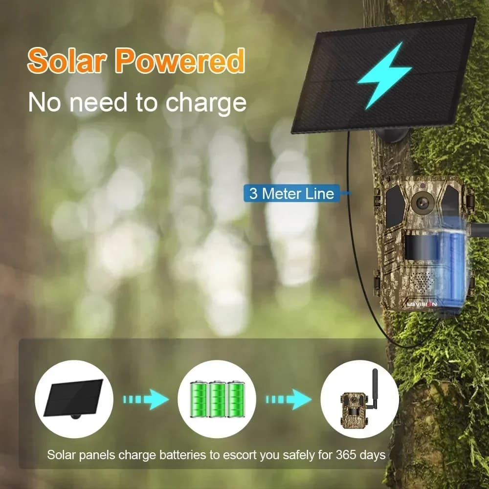 Caméra trail solaire 2K 4G avec interphone bidirectionnel batterie 7800mAh détection mouvement 20m pour chasse