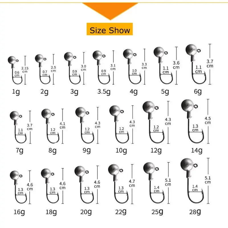 Hameçons crank style 10 pièces 1g à 4g pour pêche avec leurres souples plastique
