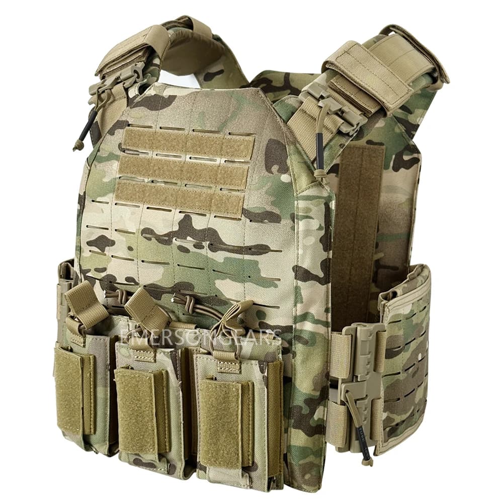 Gilet tactique nylon 1000D style FS Strandhogg laser coupe rapide poches triple chargeurs pêche