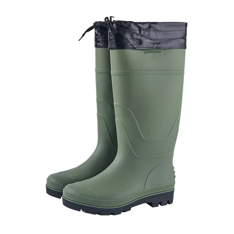Bottes de pluie mi-hautes homme polaire imperméables PVC antidérapantes été couleur unie