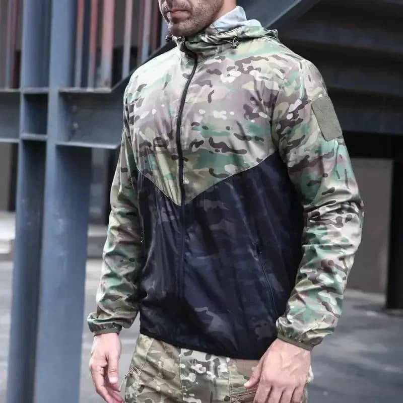 Veste bomber tactique imperméable été chasse homme légère camouflage soft shell multicam coupe-vent