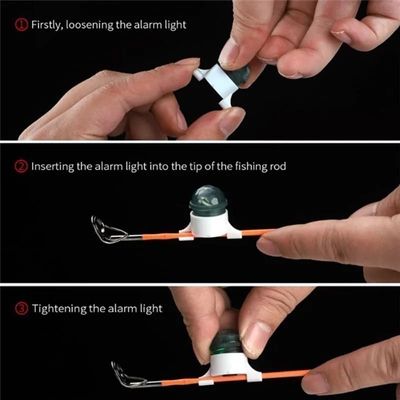 Alarme LED FLYSAND avec détection automatique pour pêche nocturne à la carpe - Accessoire avec batterie