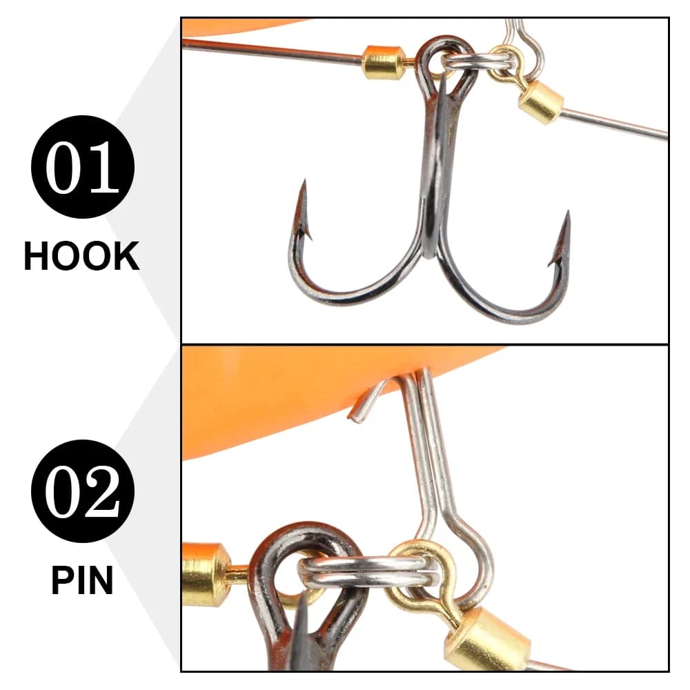Hameçon stinger rig RoseWood pour shad pike - Crochet triple avec liège pour leurres souples pêche brochet