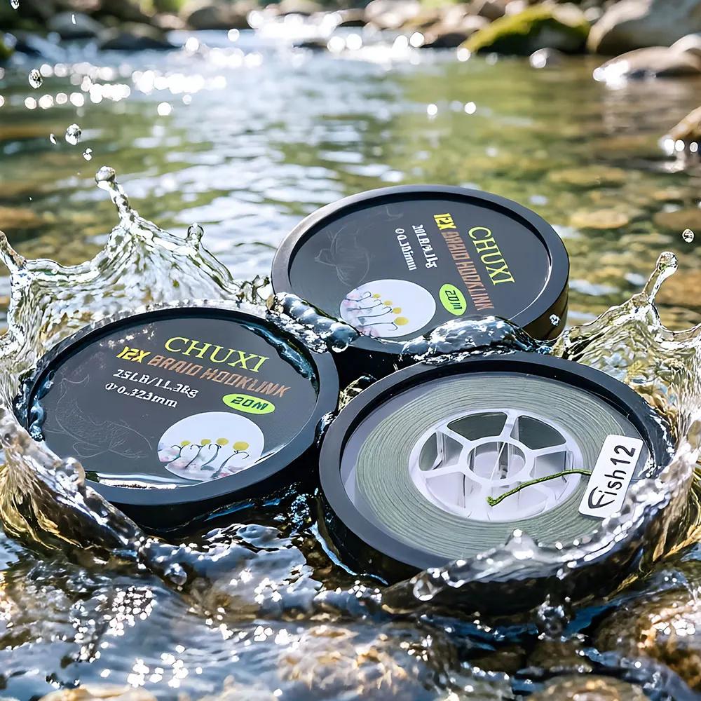 Ligne de pêche à la carpe 20m tresse souple 12 brins 20/25/35LB pour montage hair rig