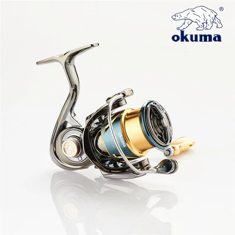 Moulinet de pêche mer Okuma tout métal - 12+1BB, drague max 15kg, anti-corrosion eau salée - Tailles 1000 à 5000