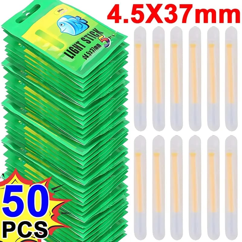 10 à 50 bâtons lumineux fluorescents pour pêche de nuit, lumière pour canne et flotteurs, accessoires rouge vif
