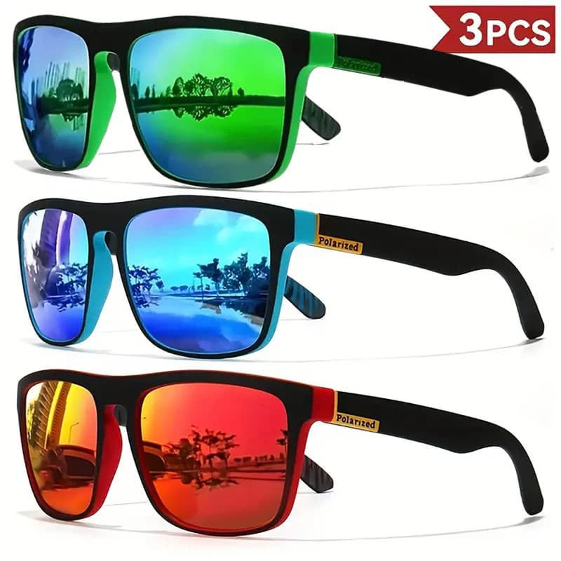 Pack lunettes sport carrées légères PC UV400 pêche conduite - Durabilité unisexe 1/3/4PCS