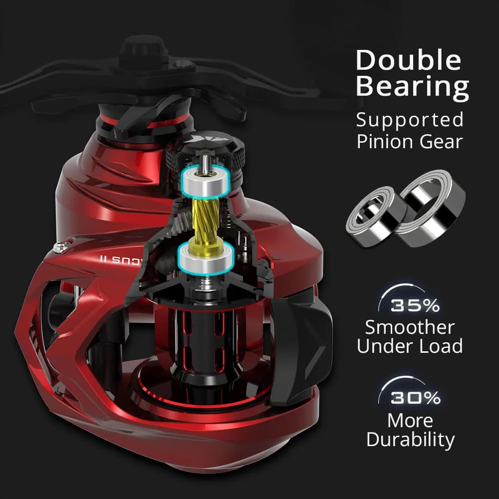 Moulinet baitcasting KastKing Spartacus II 8KG frein ultra-lisse 7+1 roulements ratio 7.2:1 pour pêche au leurre