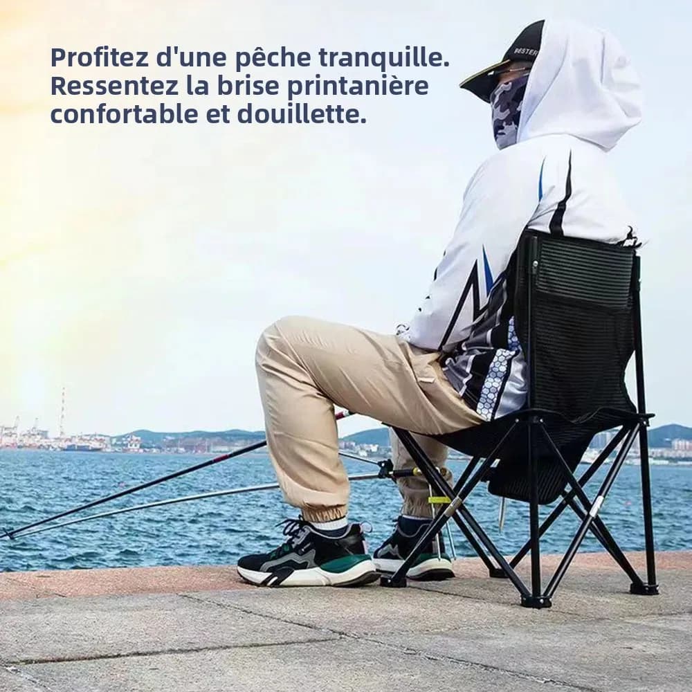 Chaise pliante portable avec dossier camping pêche dessin extérieur siège confortable transport facile