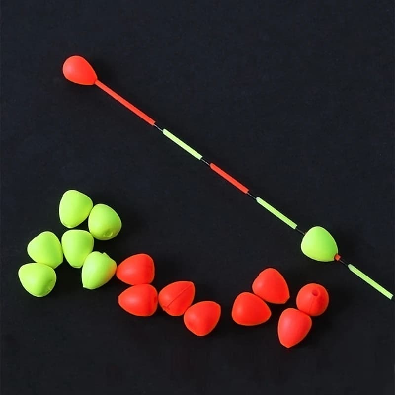100 perles flottantes rouges et jaunes pour pêche, signal visuel ultra-sensible et accrocheur