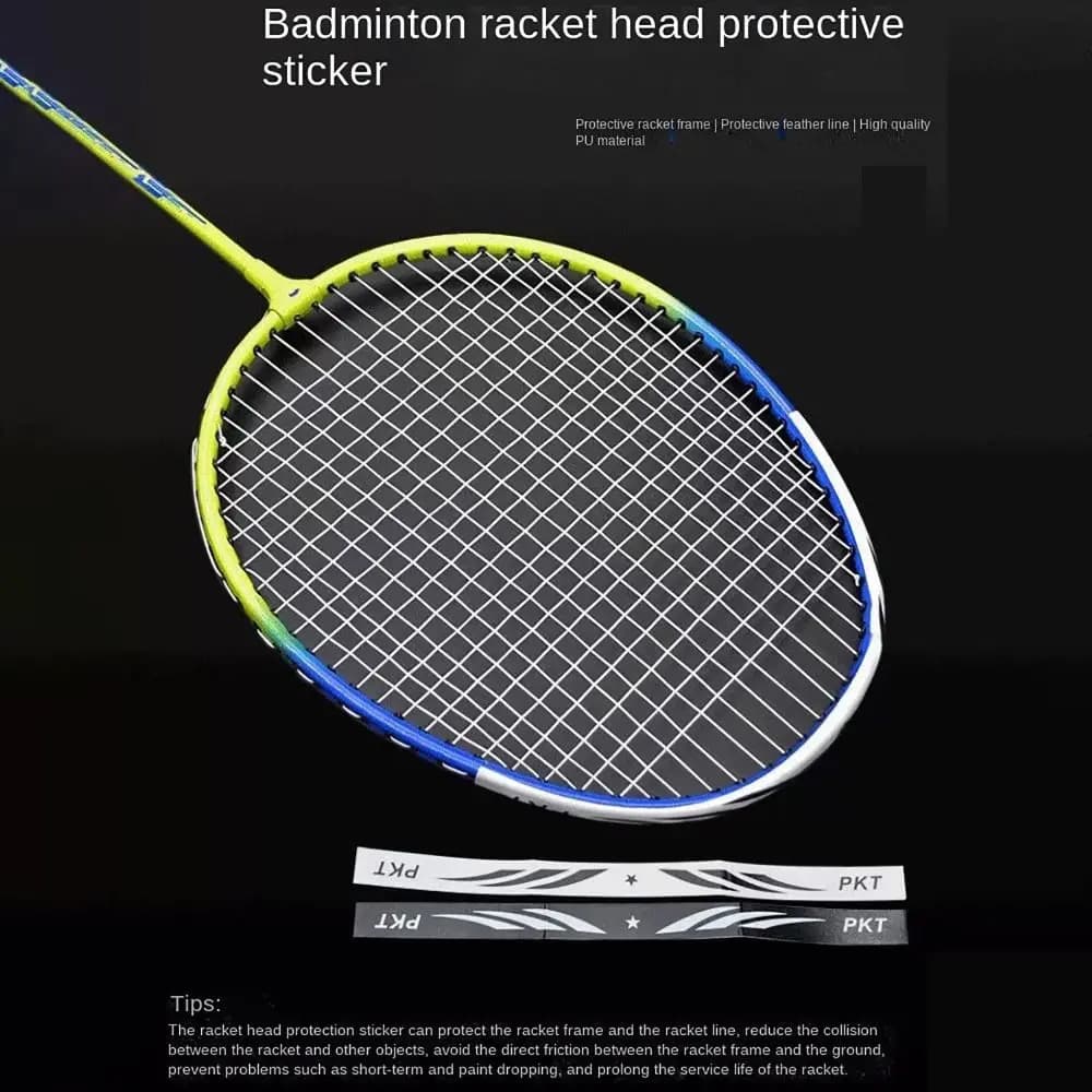 Protection anti-frottement pour tête de raquette de badminton adhésive - Accessoire de pêche