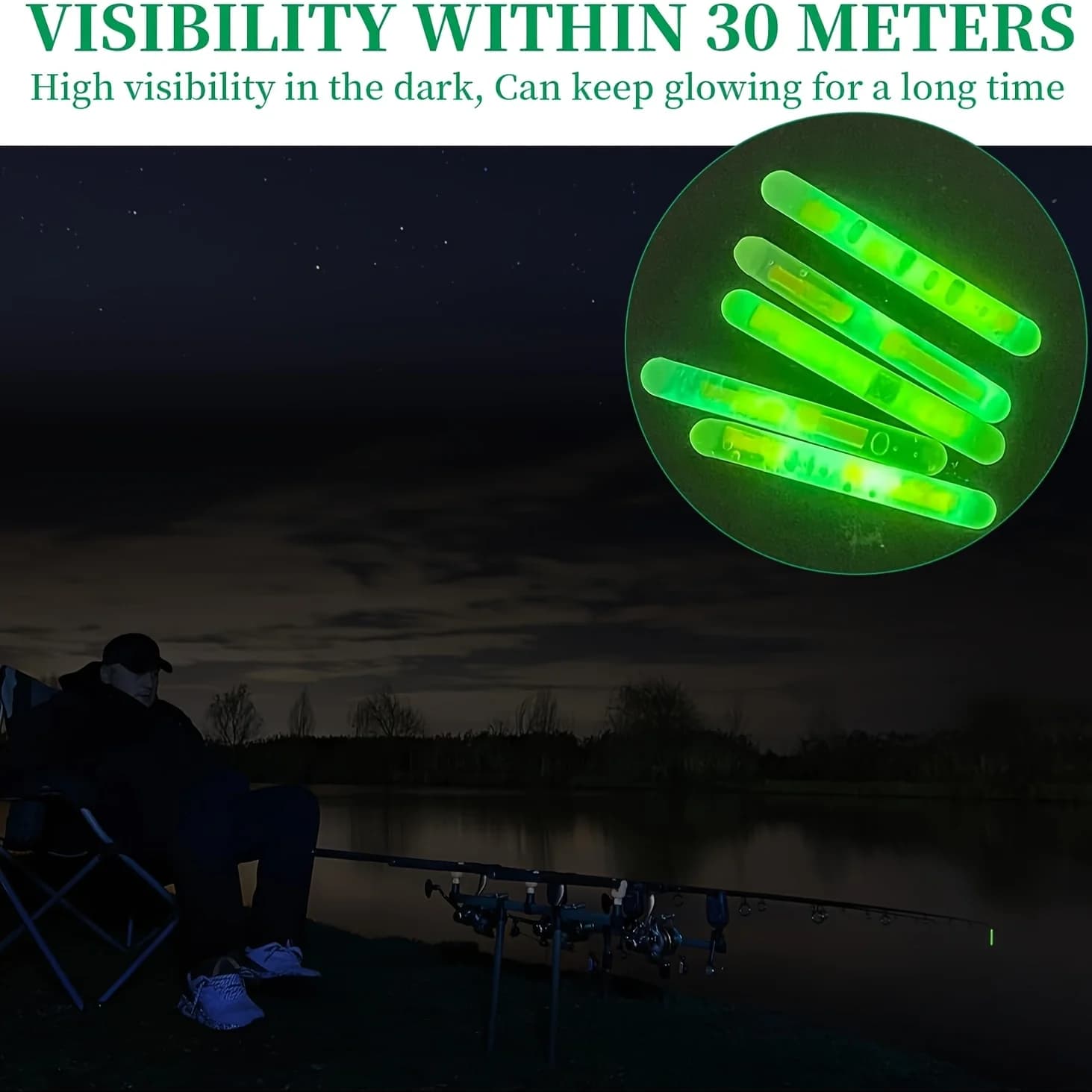 100PCS Bâtons Lumineux Nuit Pêche - Indicateurs Flotteurs Luminosité Eau Douce Salée