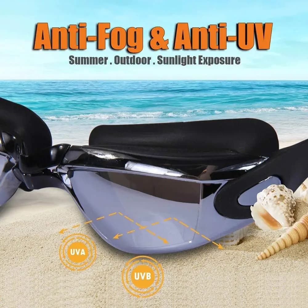 Lunettes de natation JSJM professionnelles anti-buée étanches avec ajustement silicone pour adultes