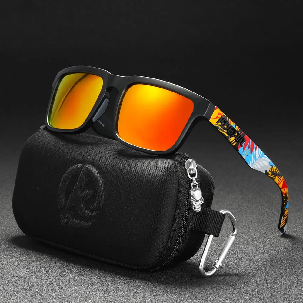 Lunettes de soleil miroir pêche sport polarisées haute qualité couleurs variées homme