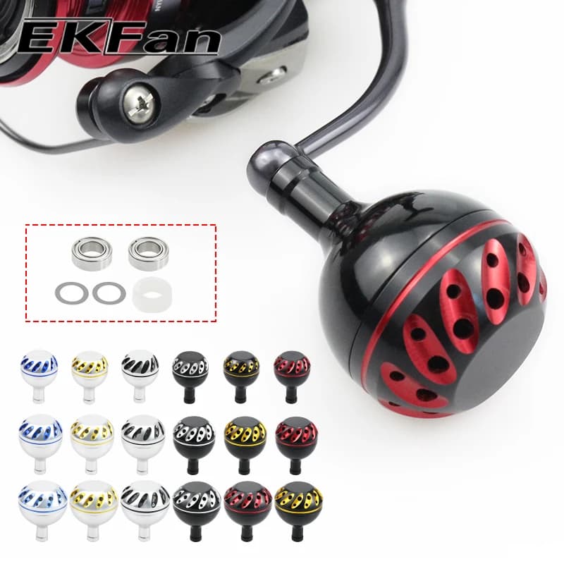 Poignée de moulinet EKfan 30/35/38mm en alliage métal pour pêche spinning et baitcast - Compatible Daiwa Shimano