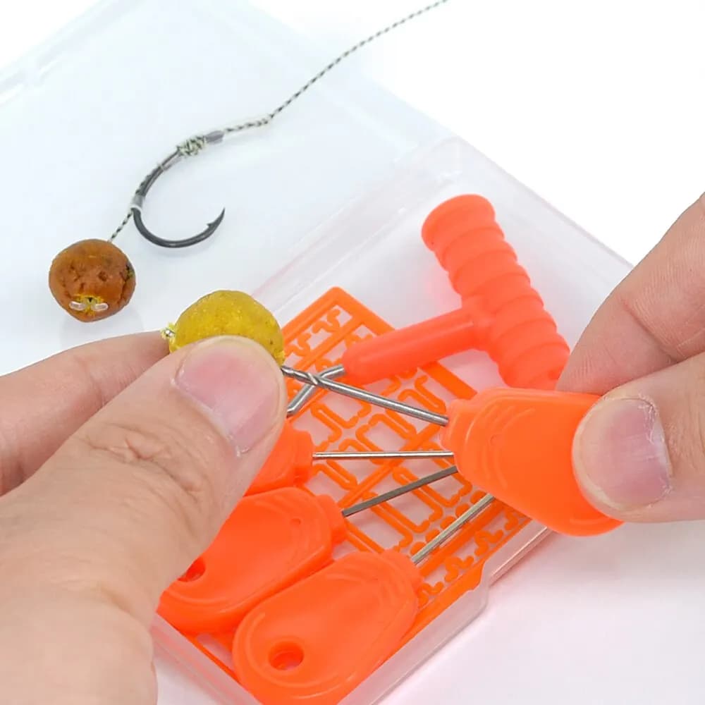 Kit d'Aiguilles pour Appâts de Carpe Hirisi BT09 - 7 Pièces en Boîte Accessoire Pêche