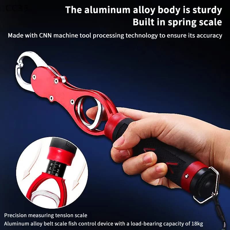 Pince à prise pour poisson en alliage d'aluminium avec balance intégrée - Accessoire de pêche durable et précis