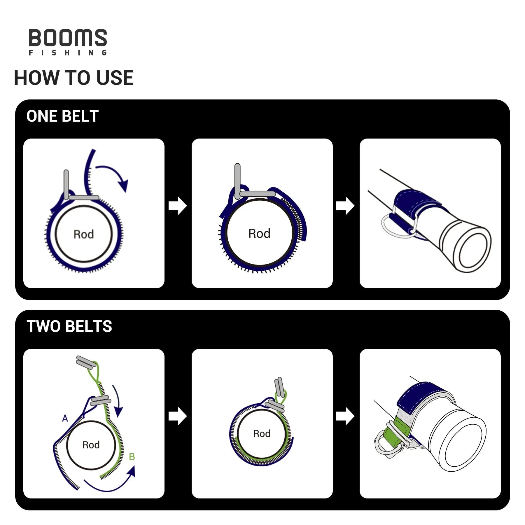 Sangles de fixation néoprène pour porte-cannes RB1 - Accessoire pêche pratique et confortable