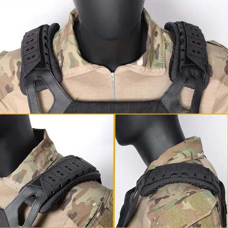 2 coussinets d'épaule tactiques anti-dérapants pour sac à dos pêche randonnée camping