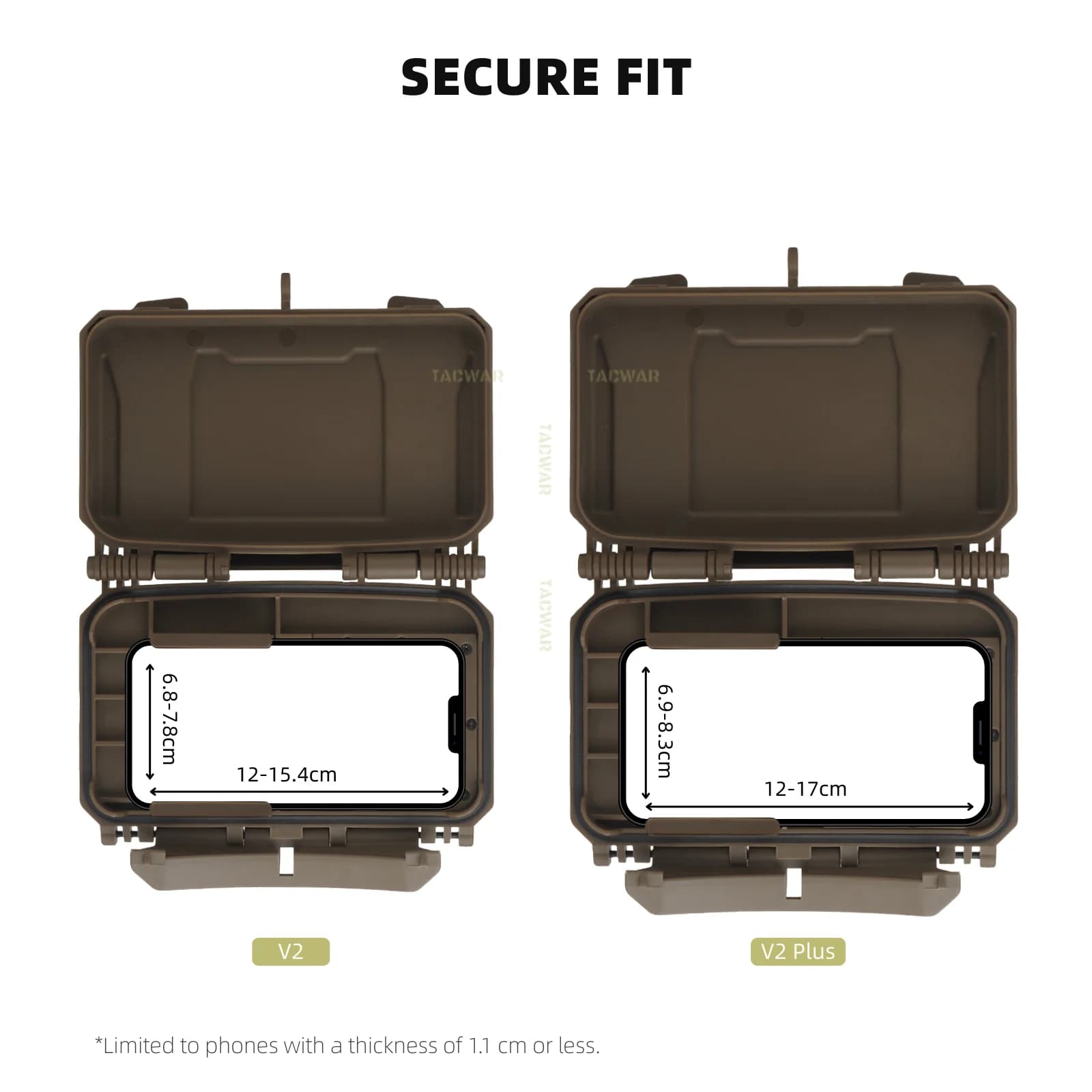 Boîtier rangement téléphone tactique MOLLE V2 - Support navigation pêche airsoft chasse