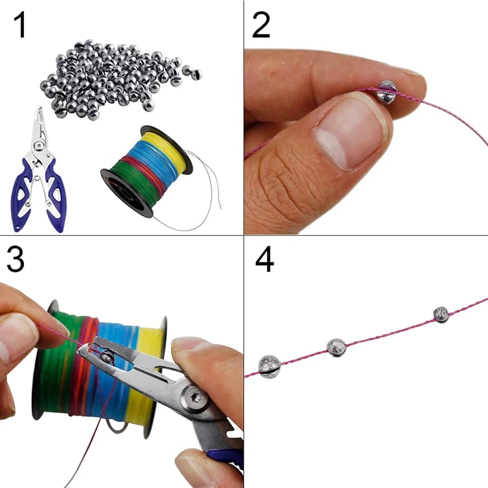 205pcs Fishing Weights Sinkers Kit Lead Split Shot Fishing Line Sinkers 5 Sizes 