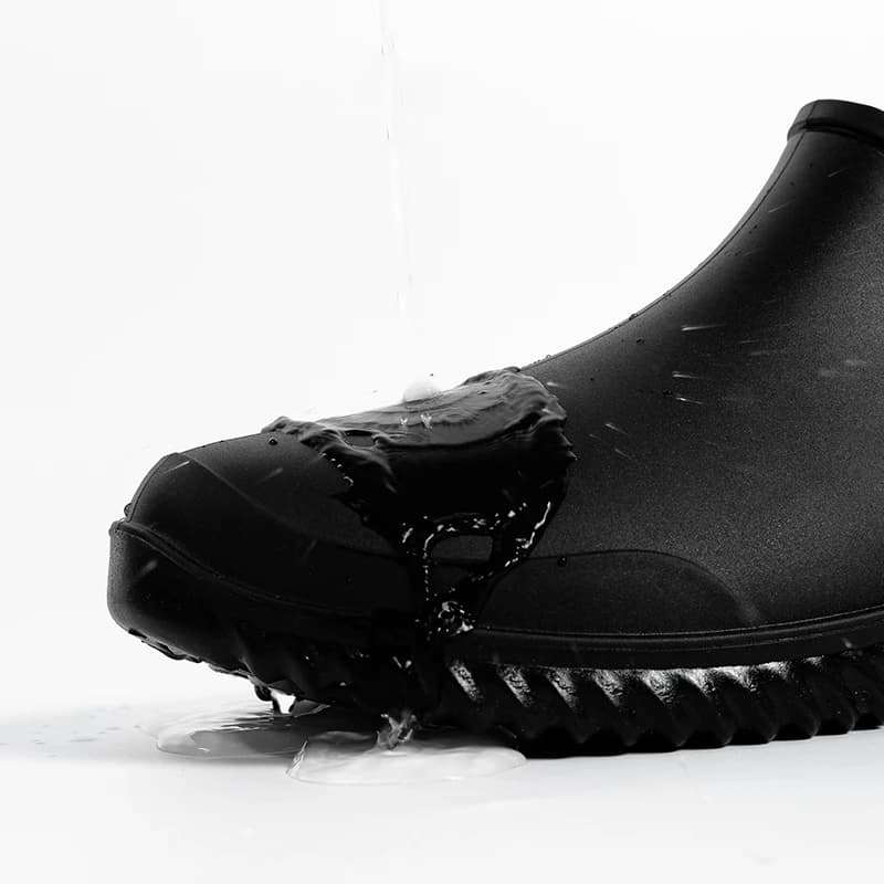 Bottes de pluie cheville homme simples imperméables anti-dérapage robustes pêche travail camping