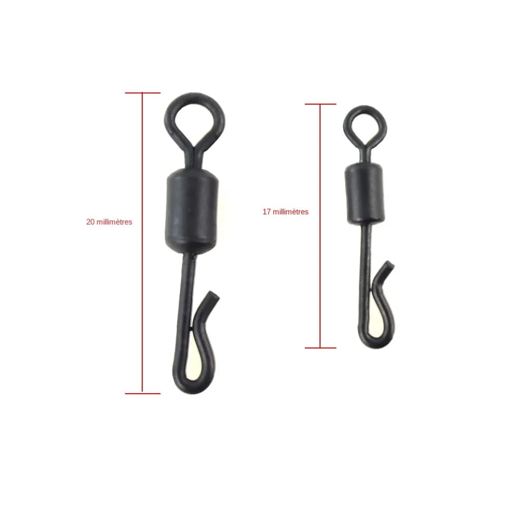 20 émerillons rapides en acier inox pour montage carpe - Accessoires terminal tackle AE007