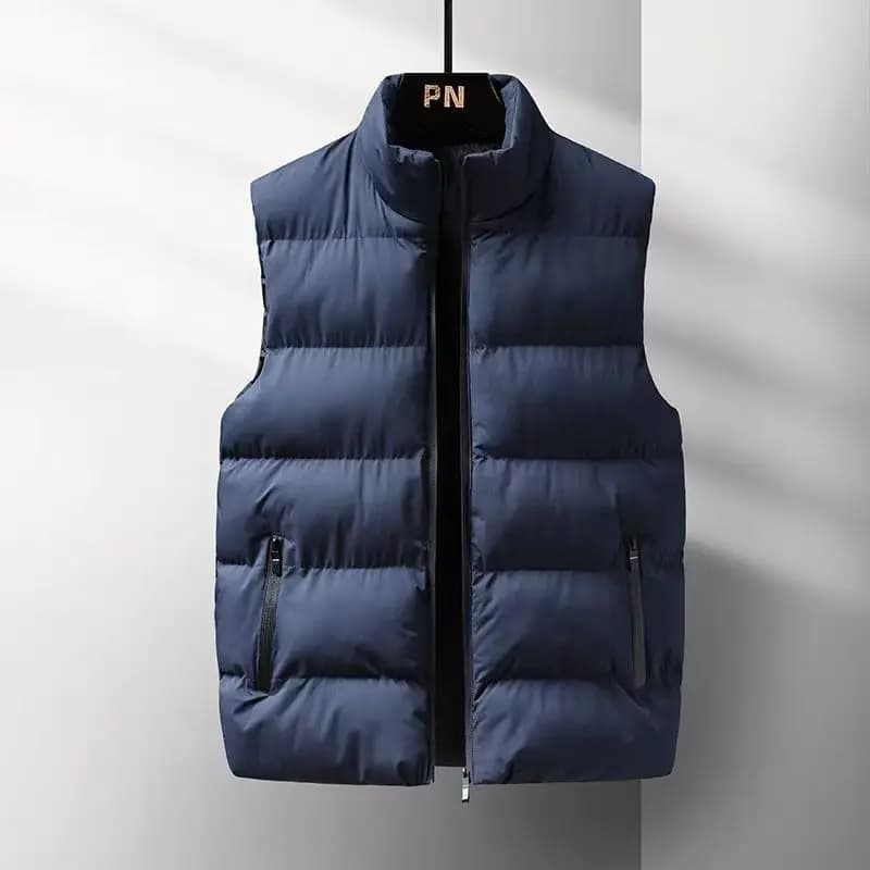 Gilet d'hiver épais en coton sans manches pour pêche par temps froid, col montant et isolation thermique